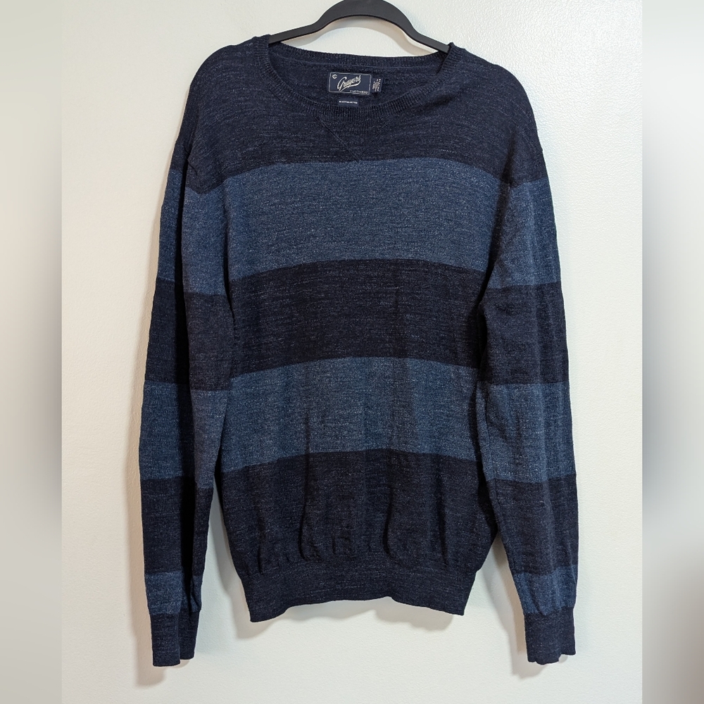 Grayers Clothiers‎ Two Tone Blue Striped 100% Cotton Long Sleeve Sweater XXL